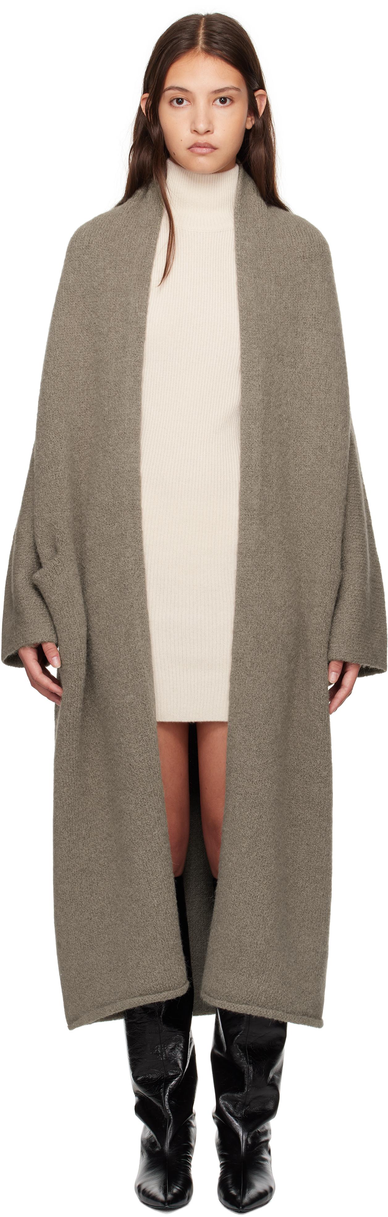 Gray Long Shawl Cardigan