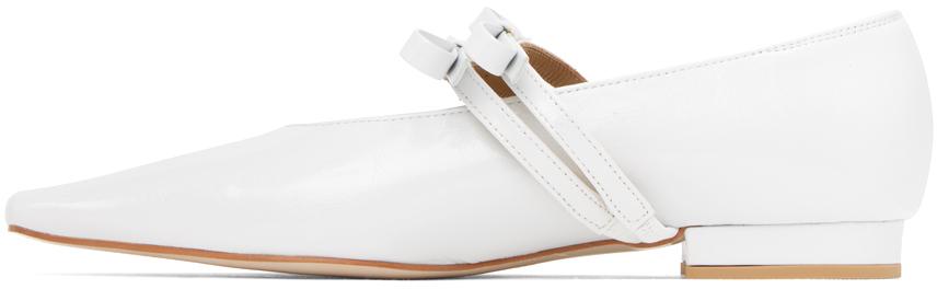 White Mary Jane Ballerina Flats