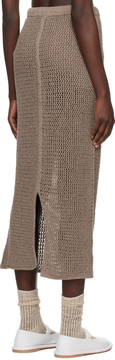 Brown Net Maxi Skirt