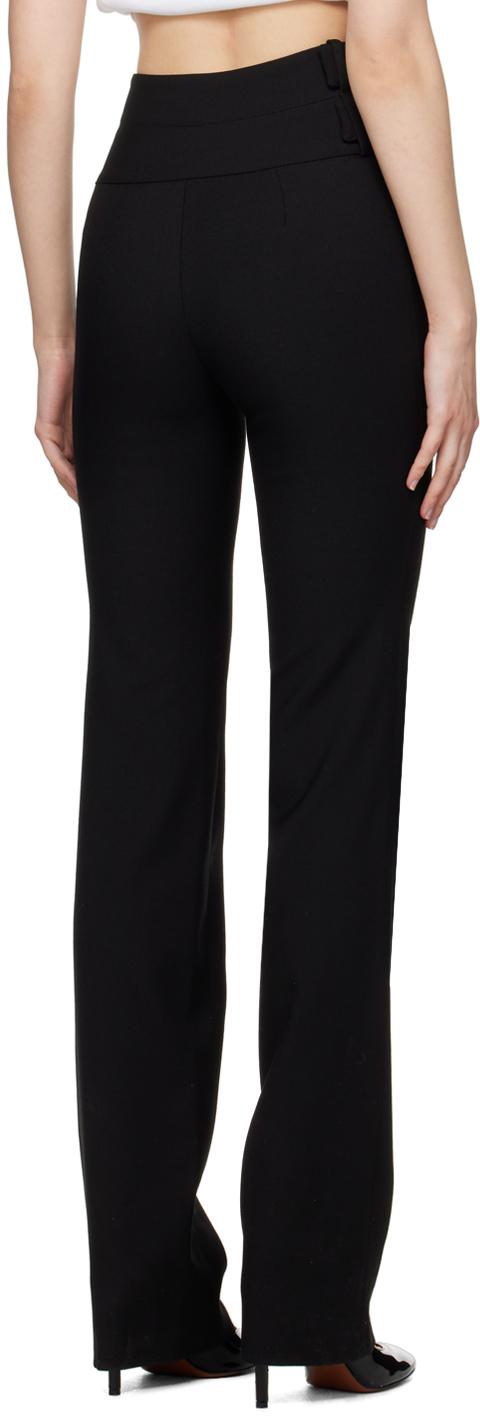 Black Double Belt Trousers