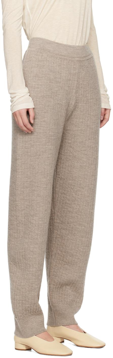 Taupe Line Quilt Lounge Pants