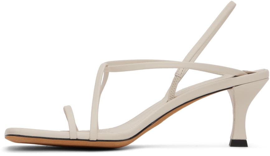 White Square Strappy Heeled Sandals