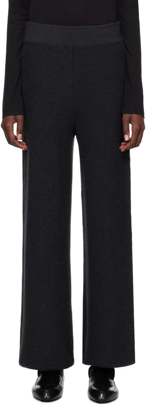 Black Double Knit Lounge Pants