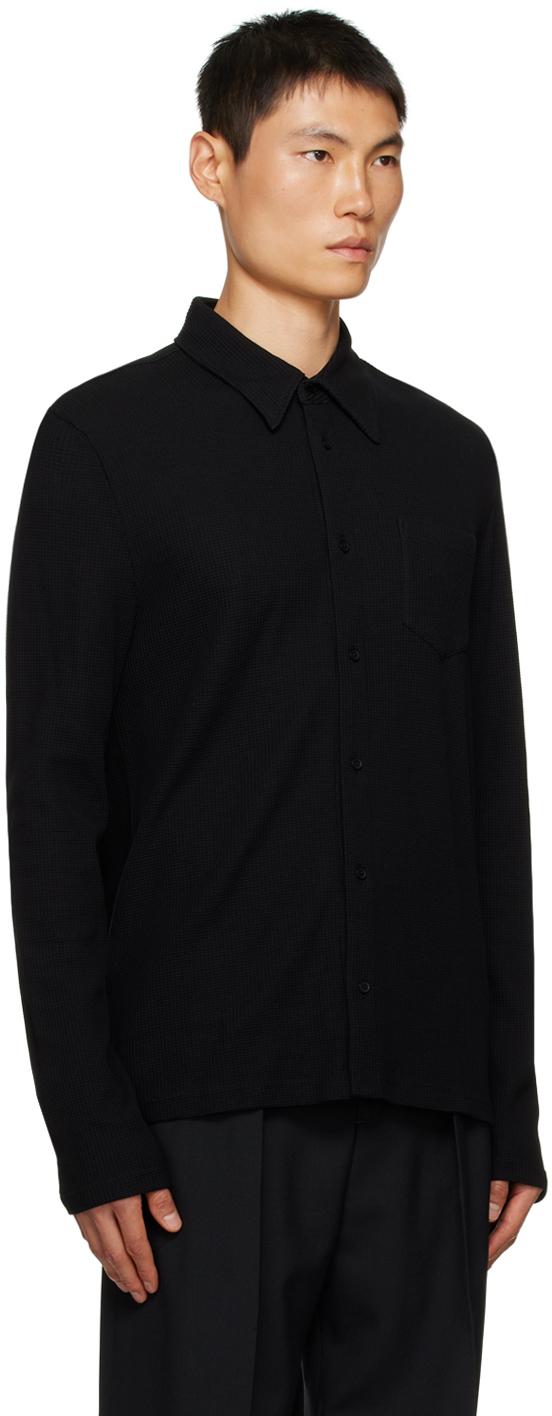 Black Spread Collar Shirt