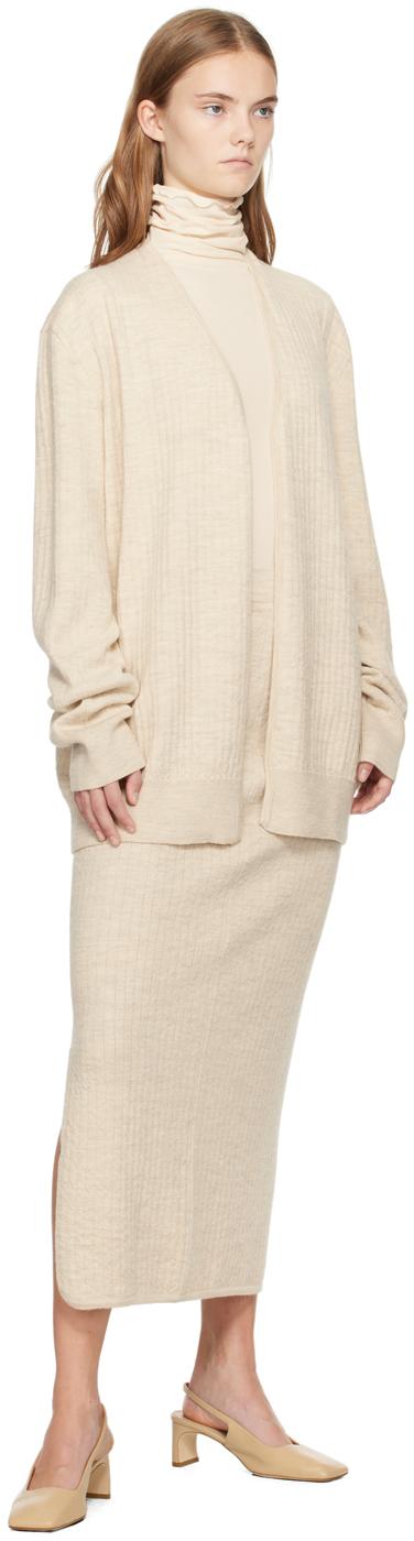 Beige Line Quilt Cardigan