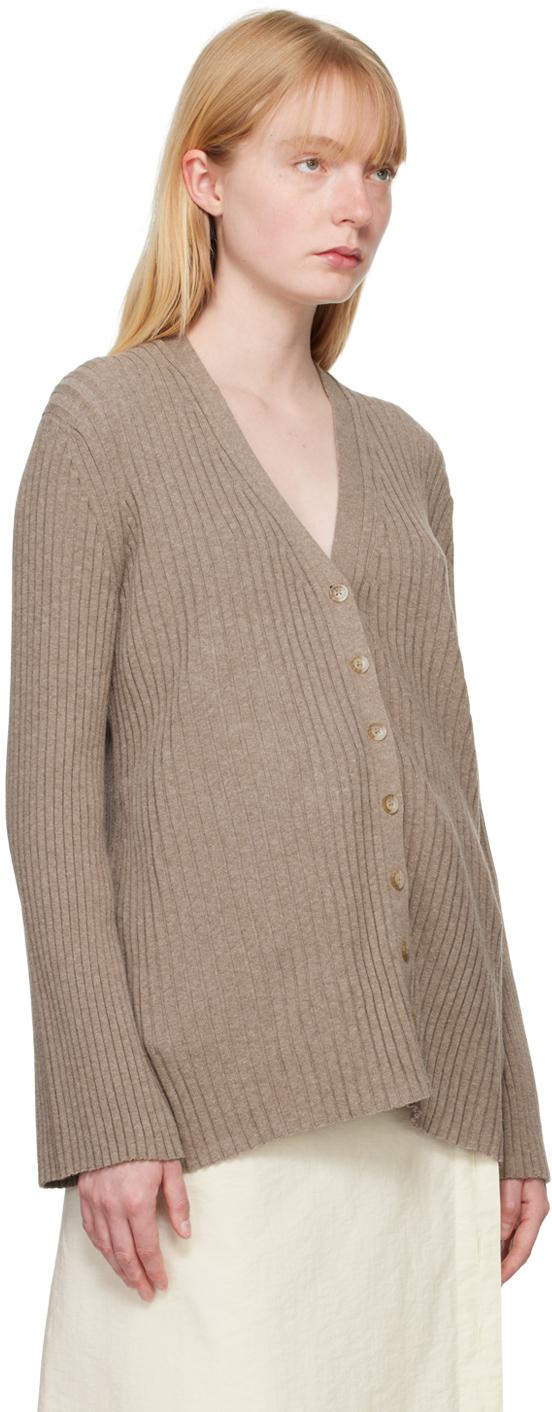 Beige Column Cardigan