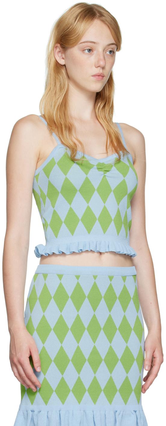 Blue Argyle Tank Top