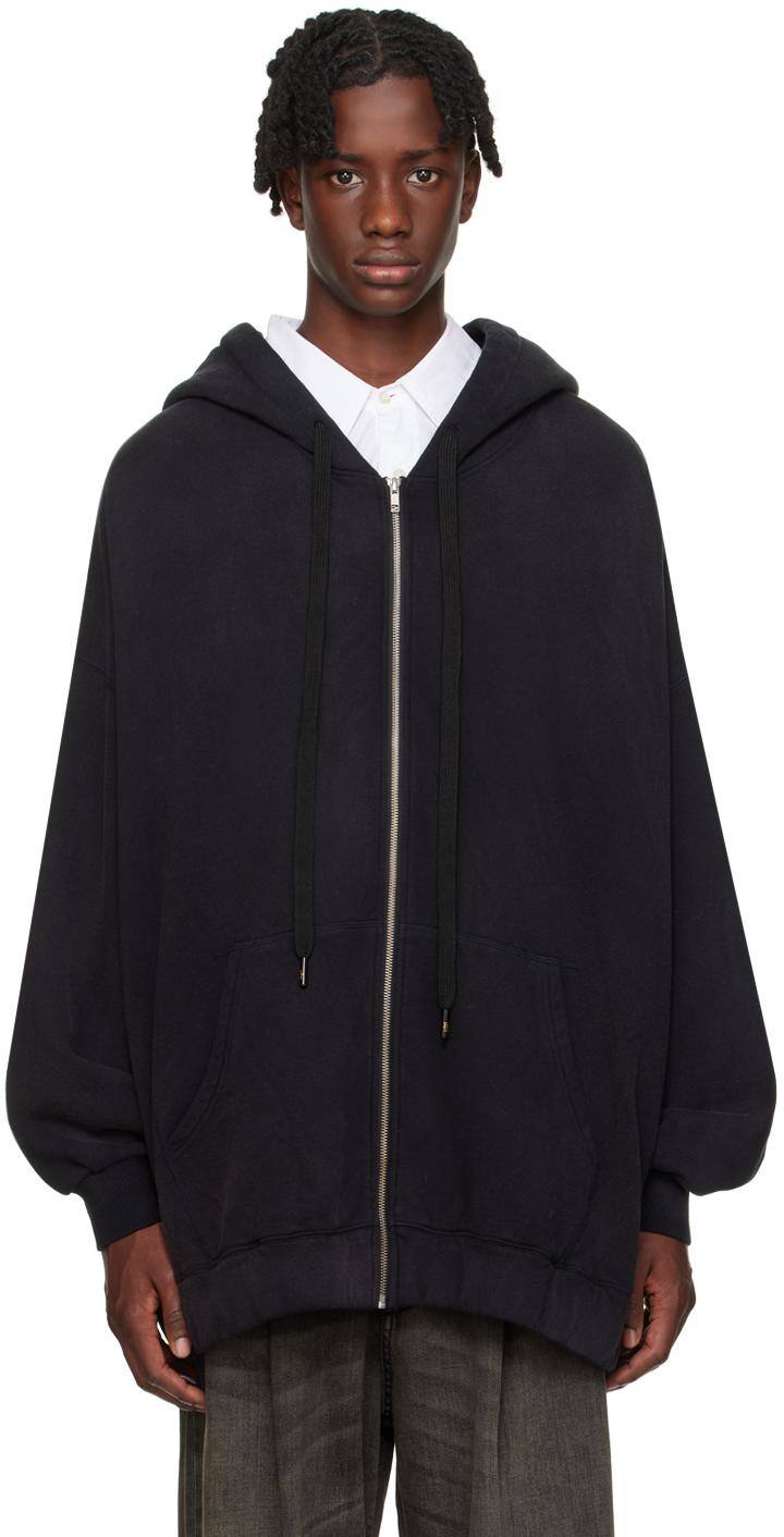 Black Jumbo Zip Hoodie