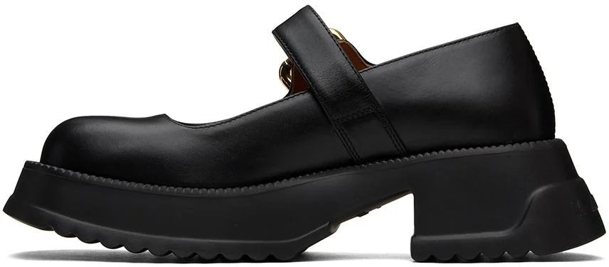 Black Leather Mary Jane Loafers