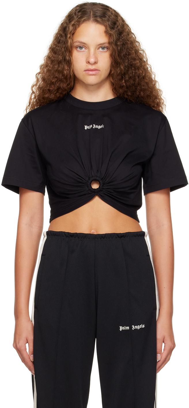 Palm Angels Logo-Embroidered Cut-Out Detailed Top