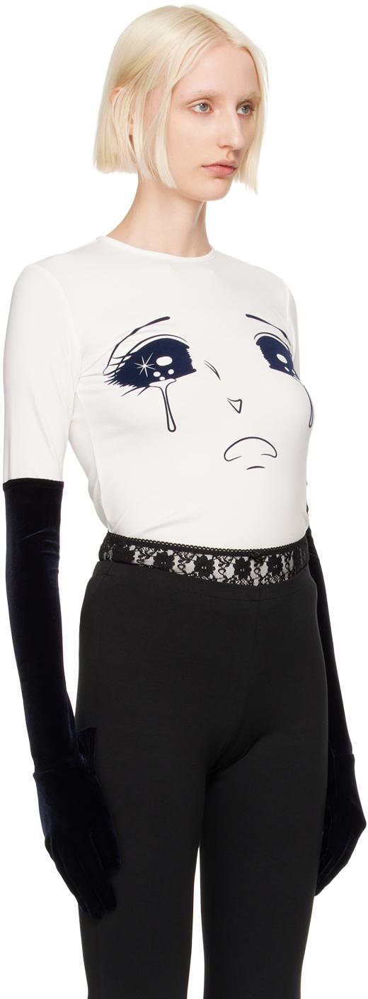 White Velvet Glove Crying Girl Long Sleeve T-Shirt