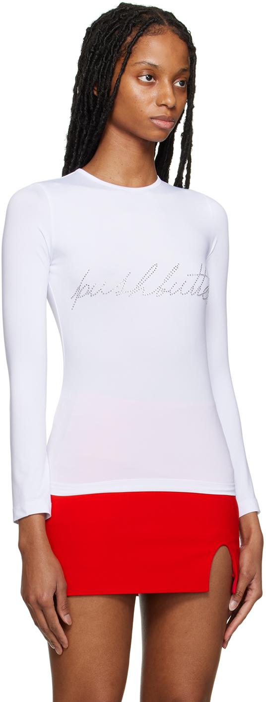 White Crystal Long Sleeve T-Shirt