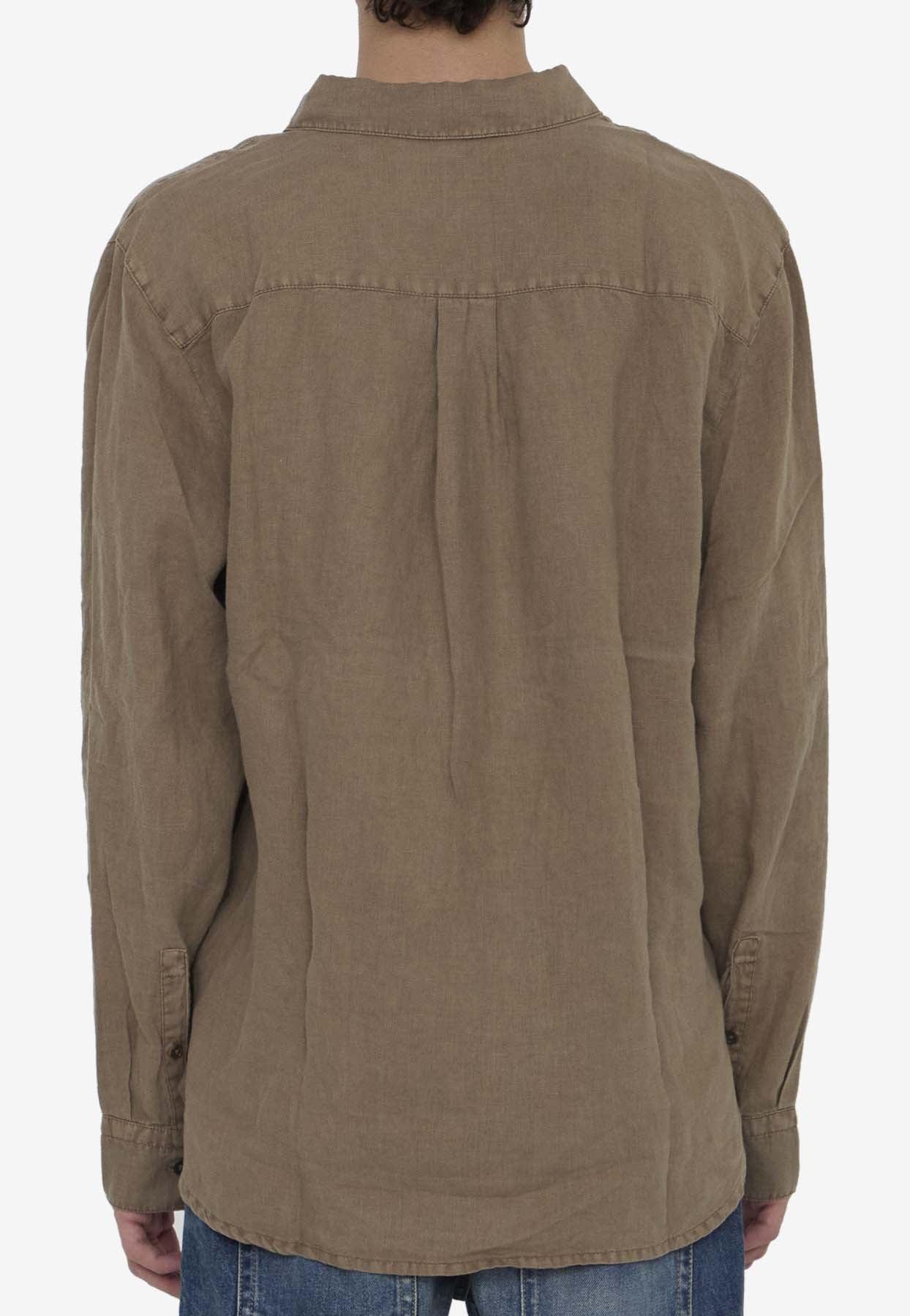 Long-Sleeved Linen Shirt