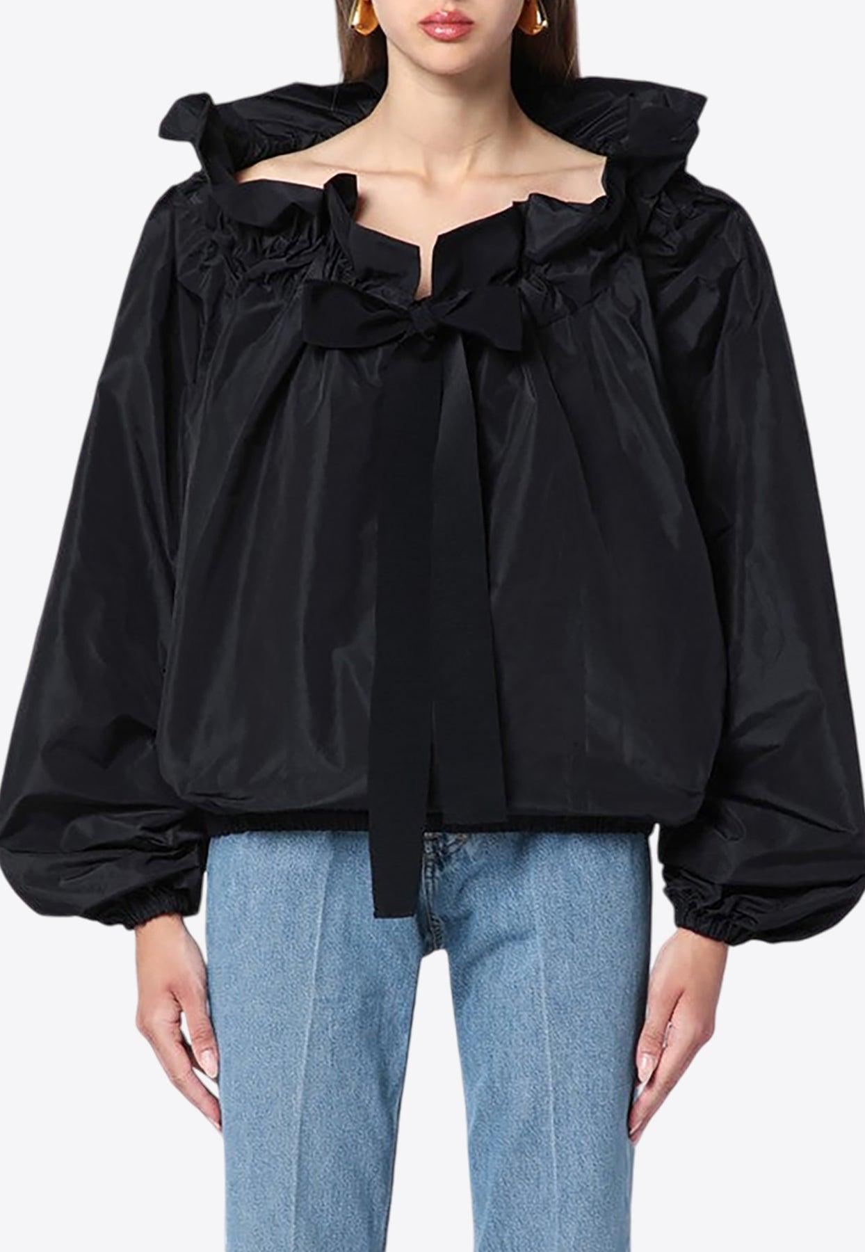 Frilled-Collar Balloon Blouse