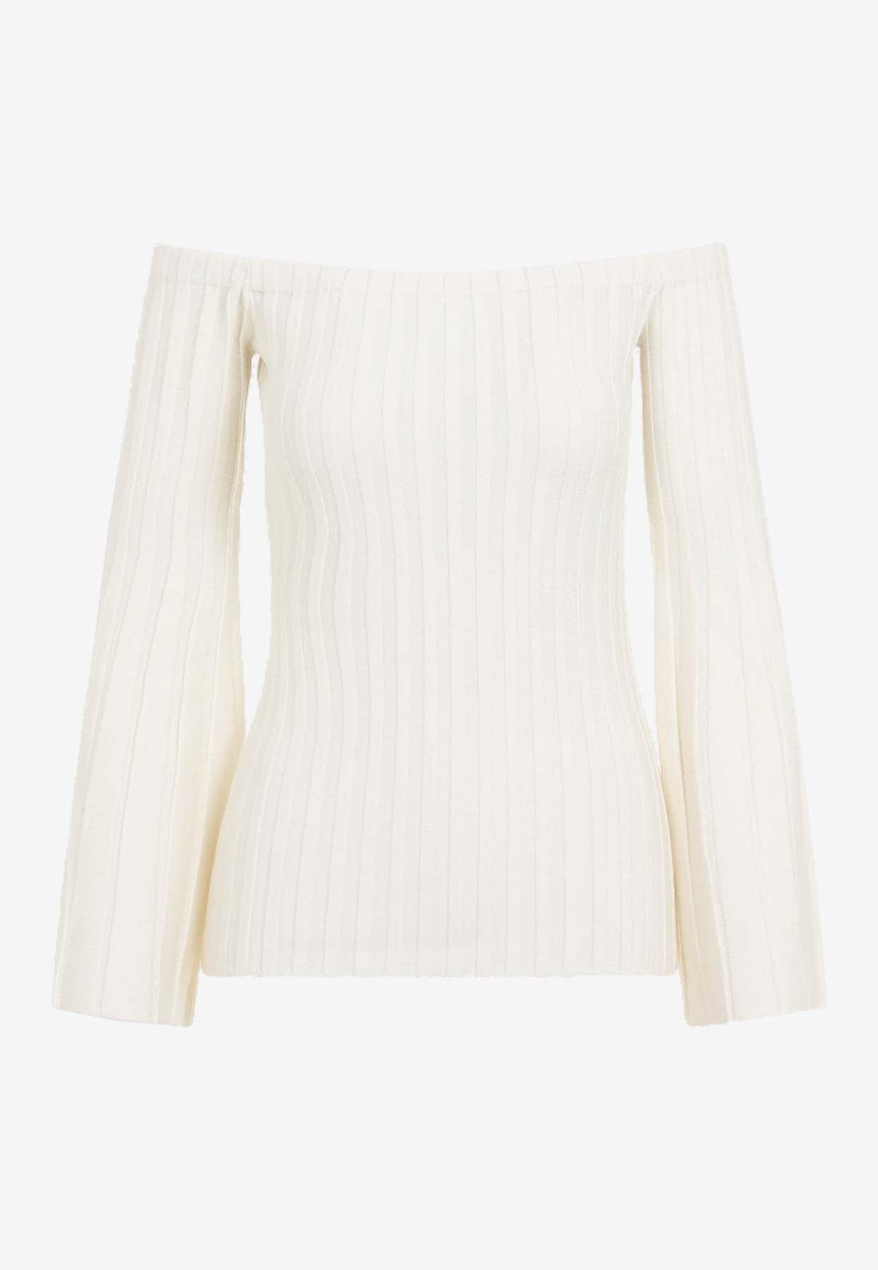 Nelson Off-Shoulder Cashmere Knit Top