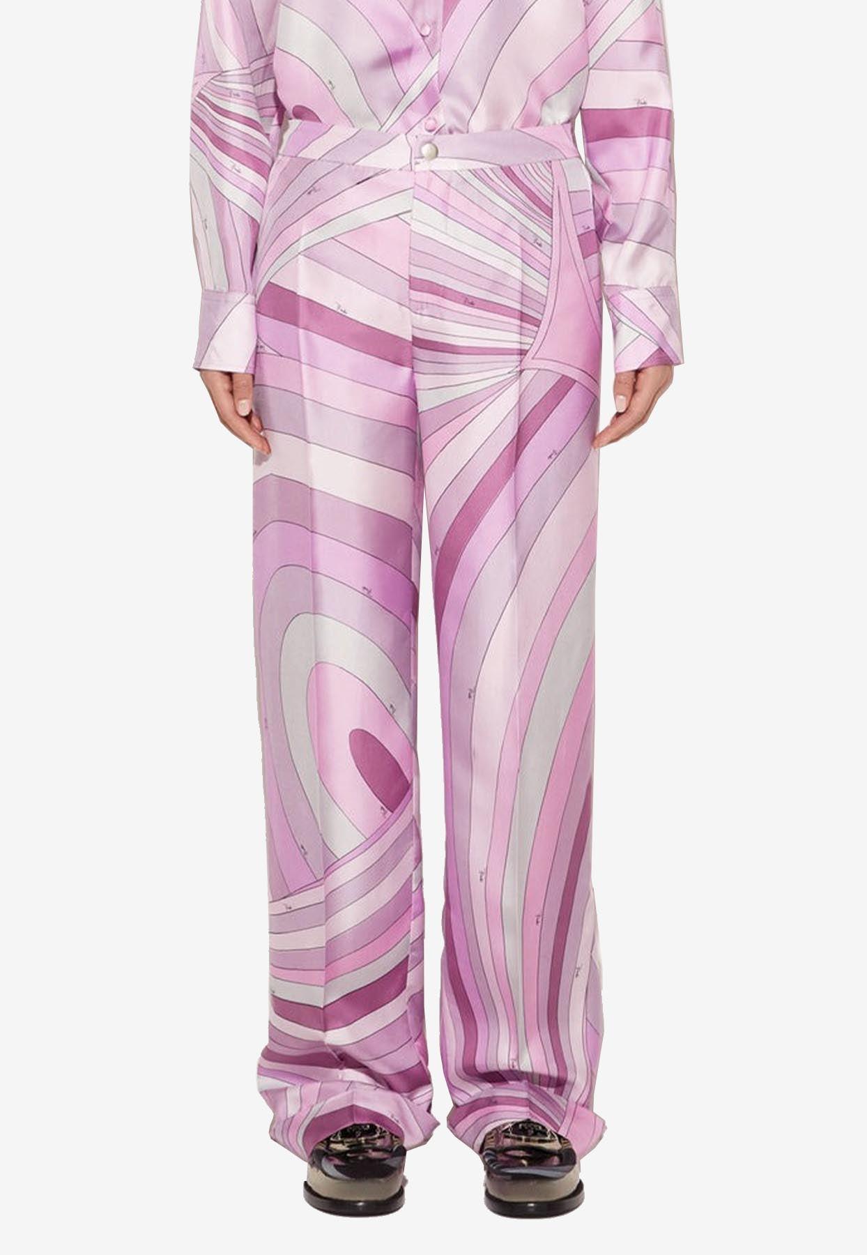 Iride Print Straight-Leg Pants