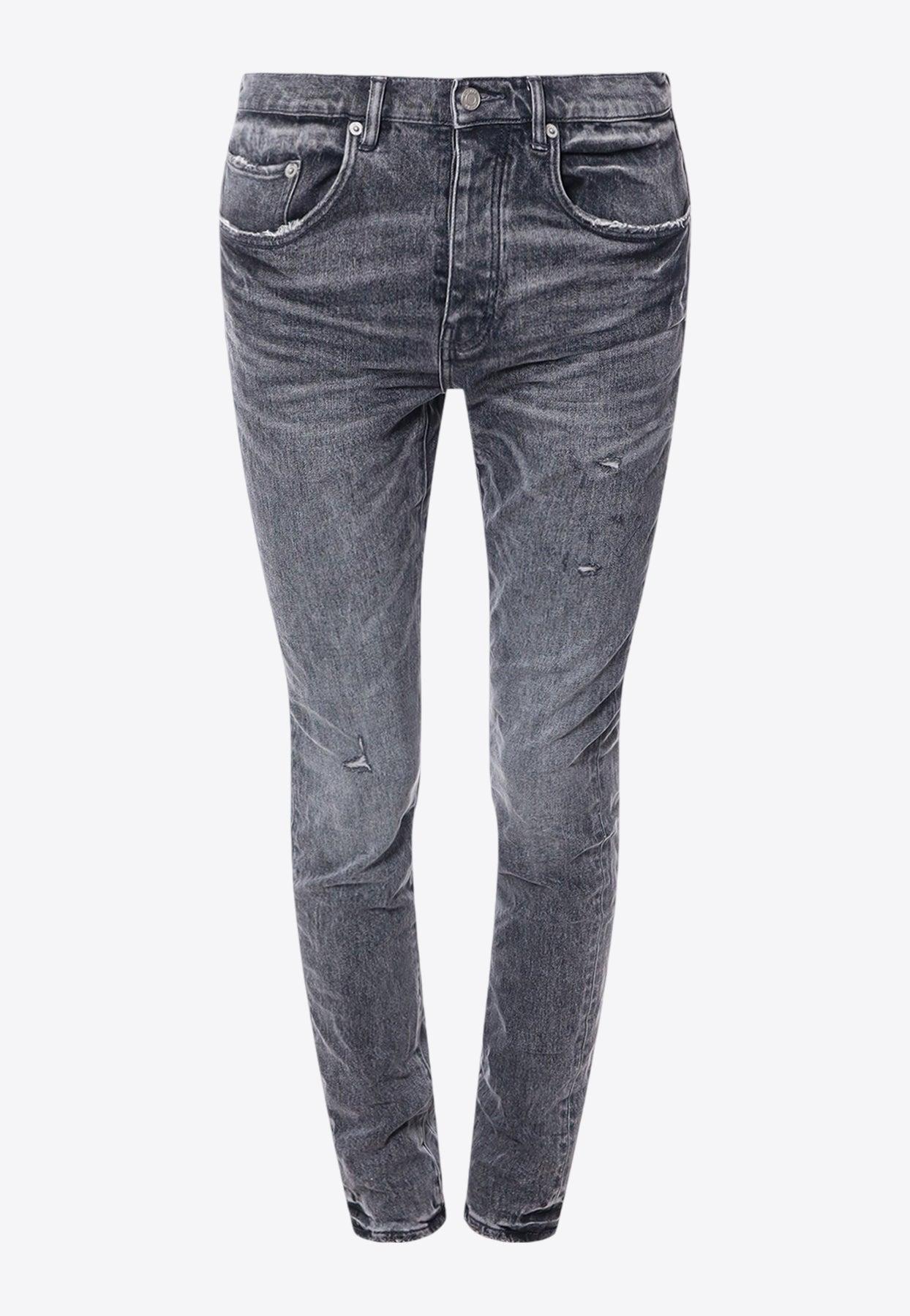 Logo-Patch Faded Skinny Jeans