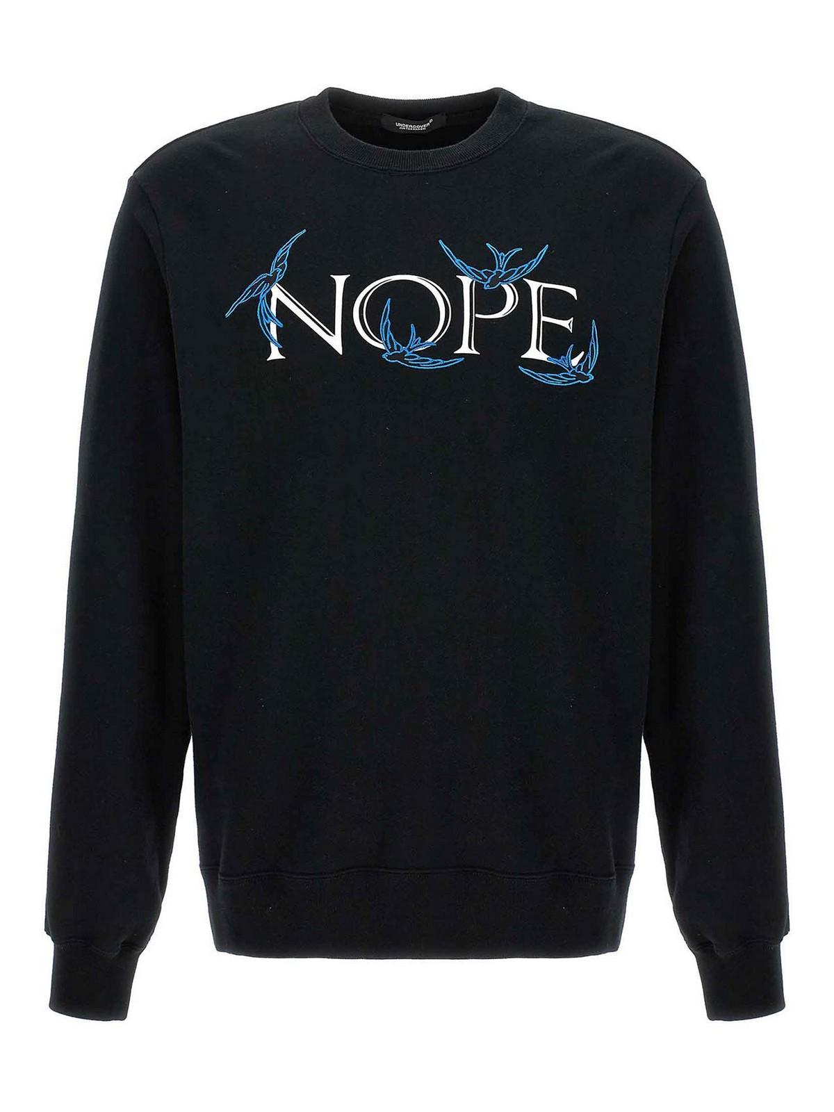 Cotton Sweatshirt Nope Print