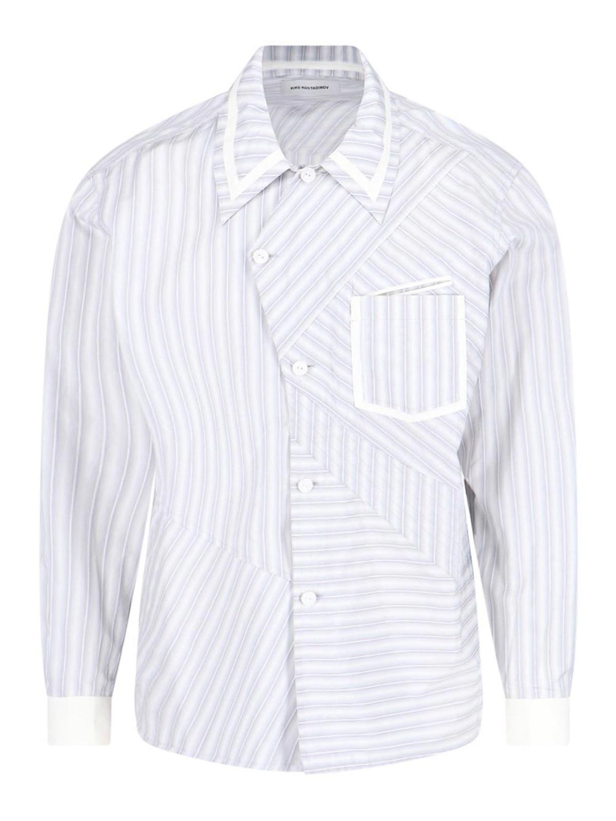 Striped asymmetric shirt