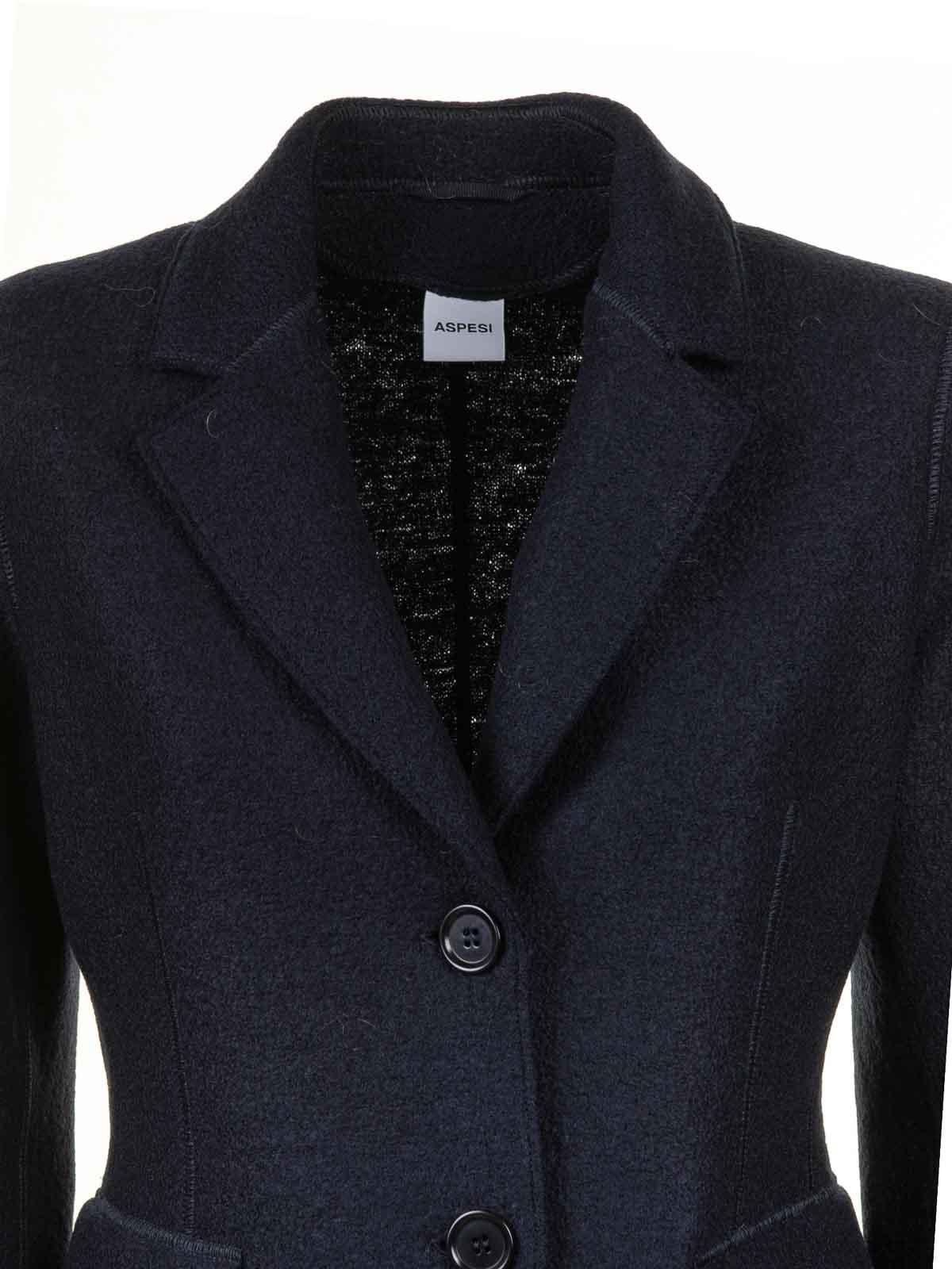 Navy Blue Single-Breasted Jacket for Women