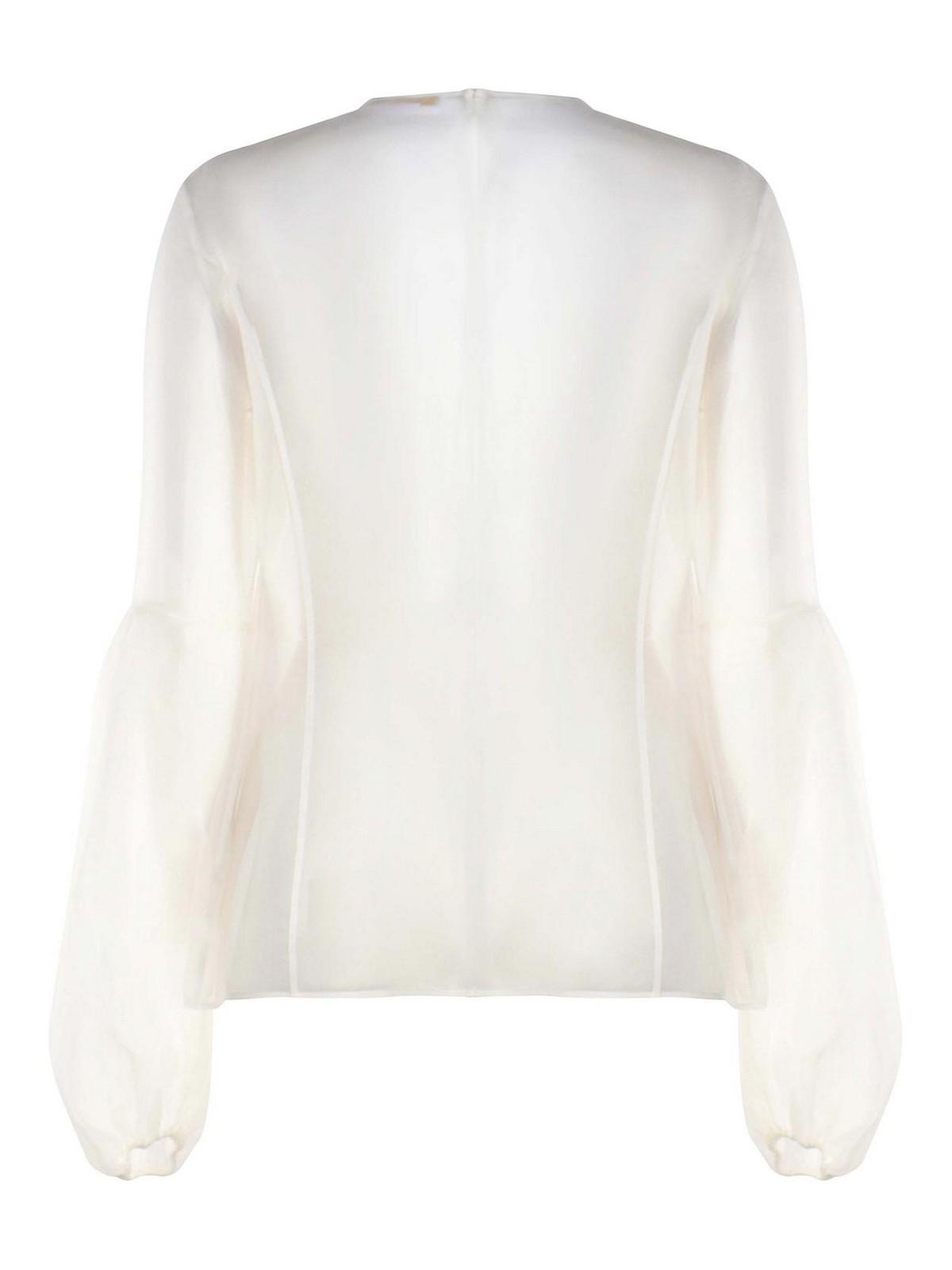 Transparent Top With Wide Sleeves