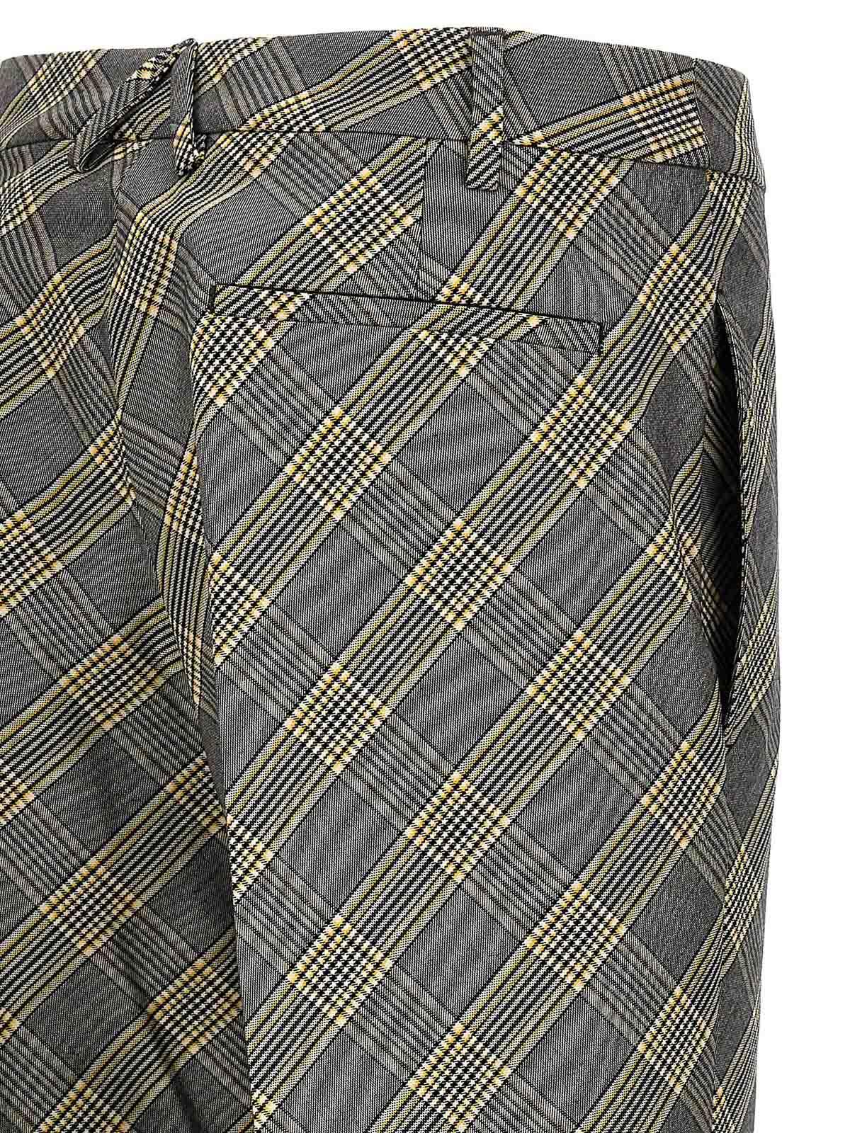 Check Print Trousers Pockets