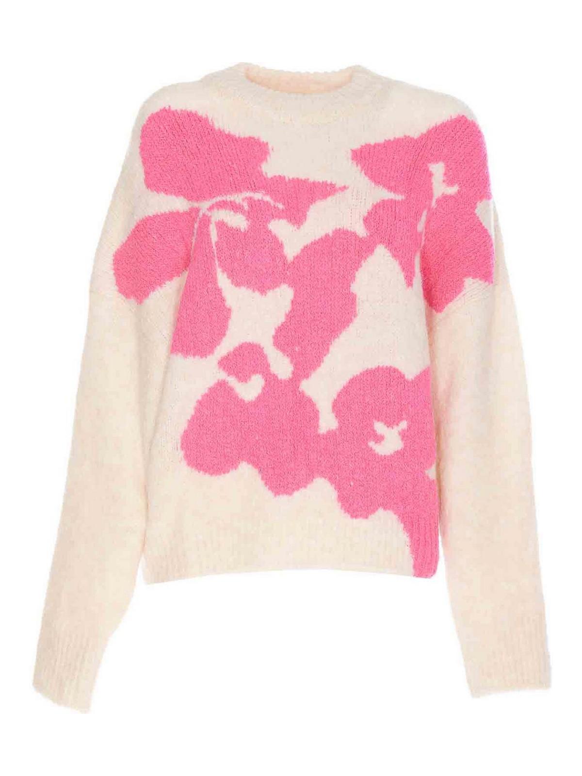 White And Fuchsia Garcon Sweater