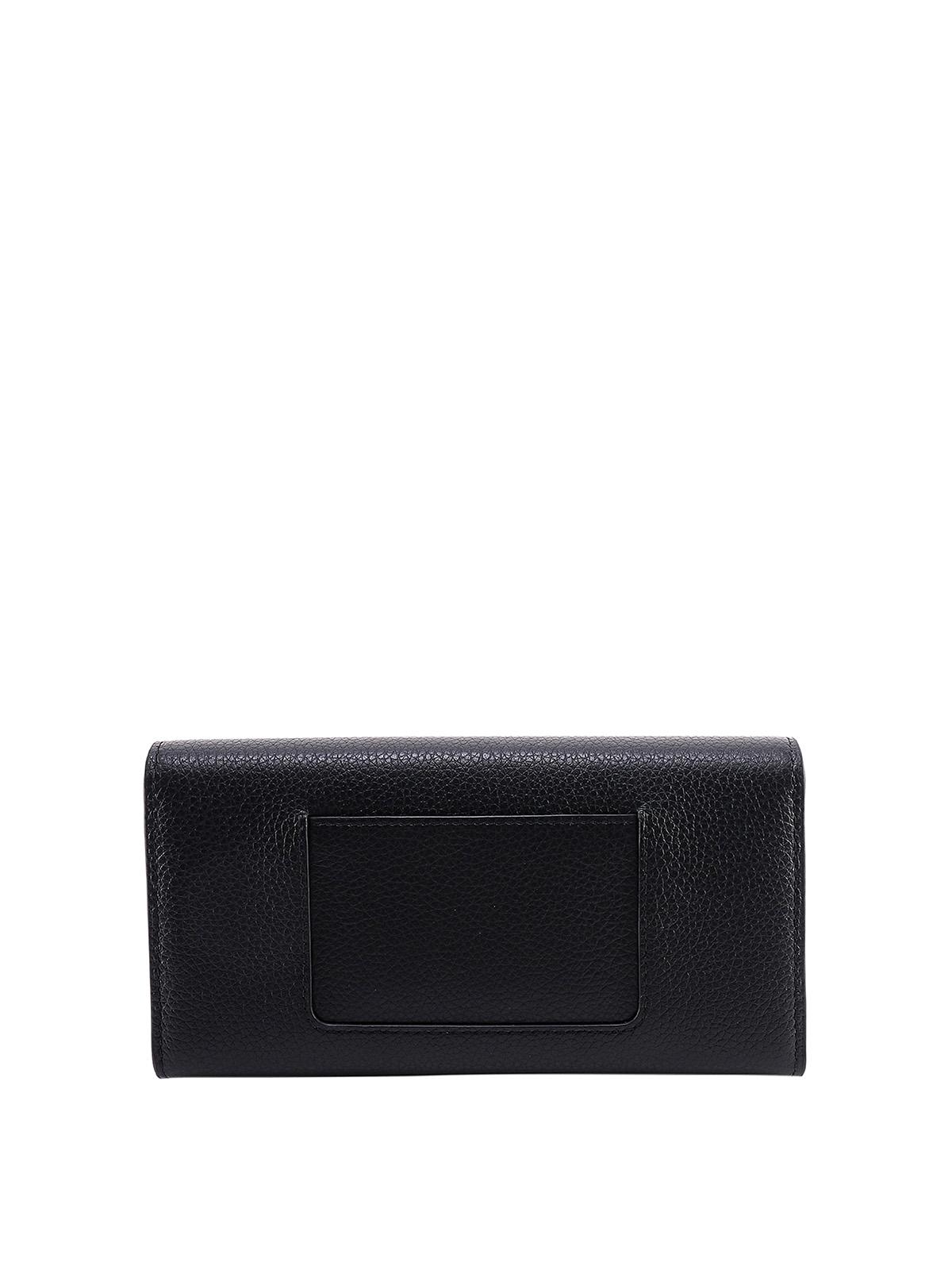 Leather wallet with engraved logo