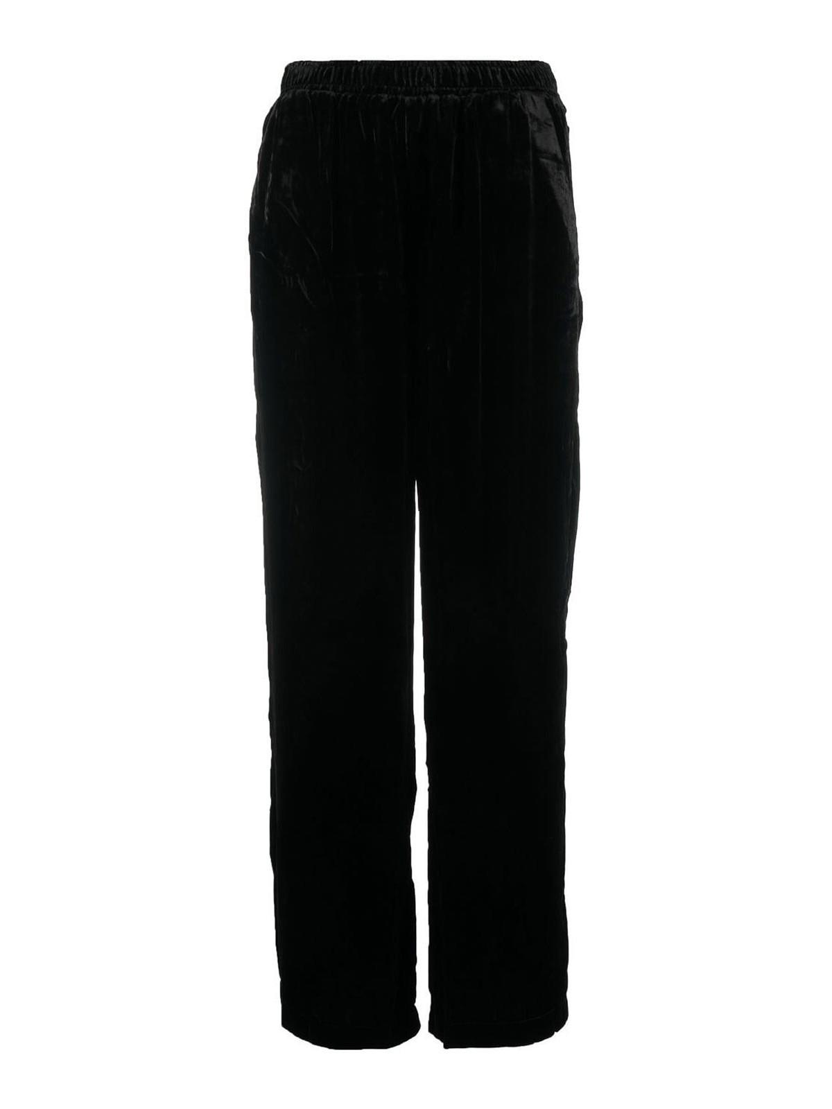 Velvet Wide-Leg Trousers