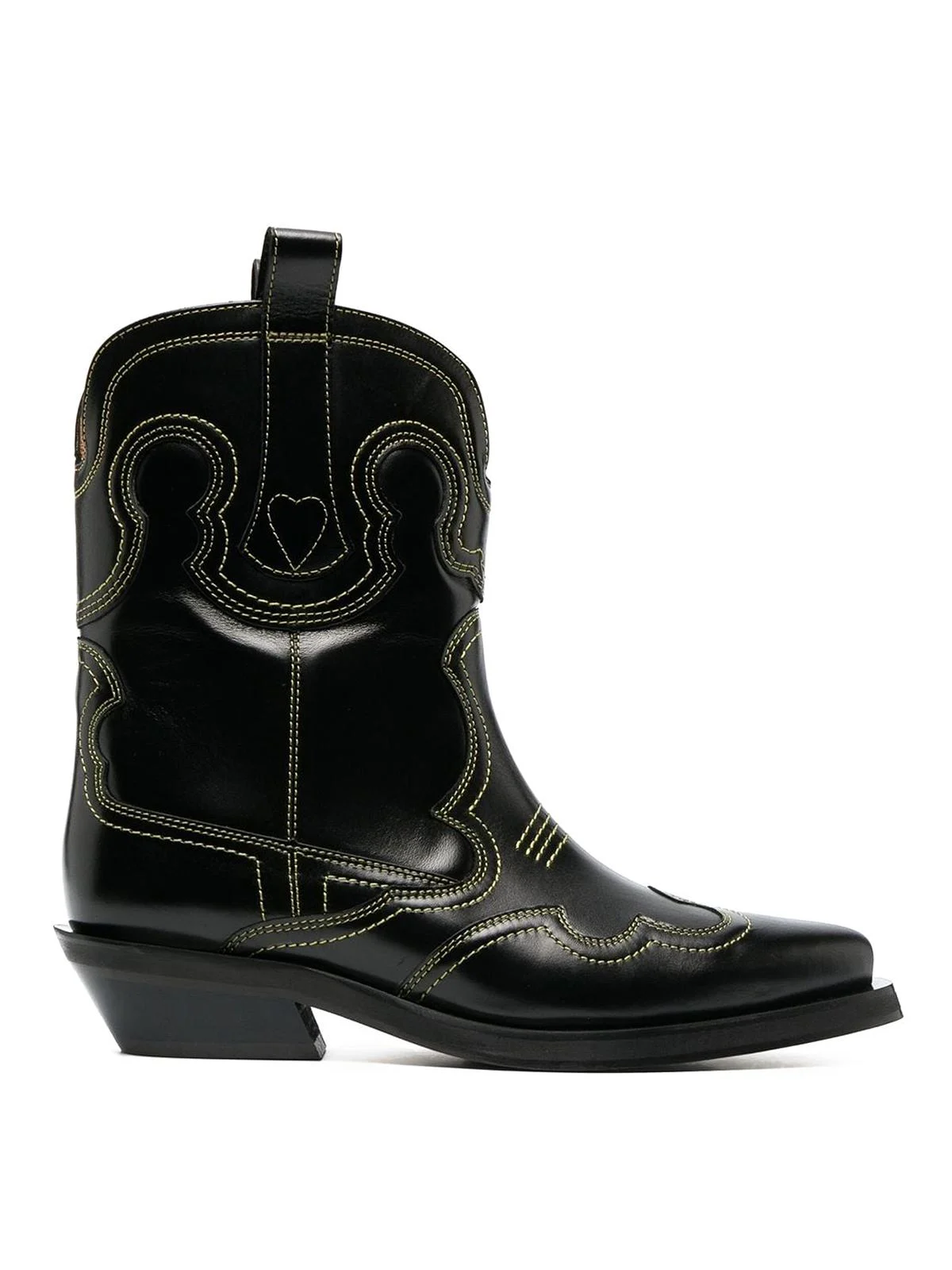 Ankle boots with decorative stitching