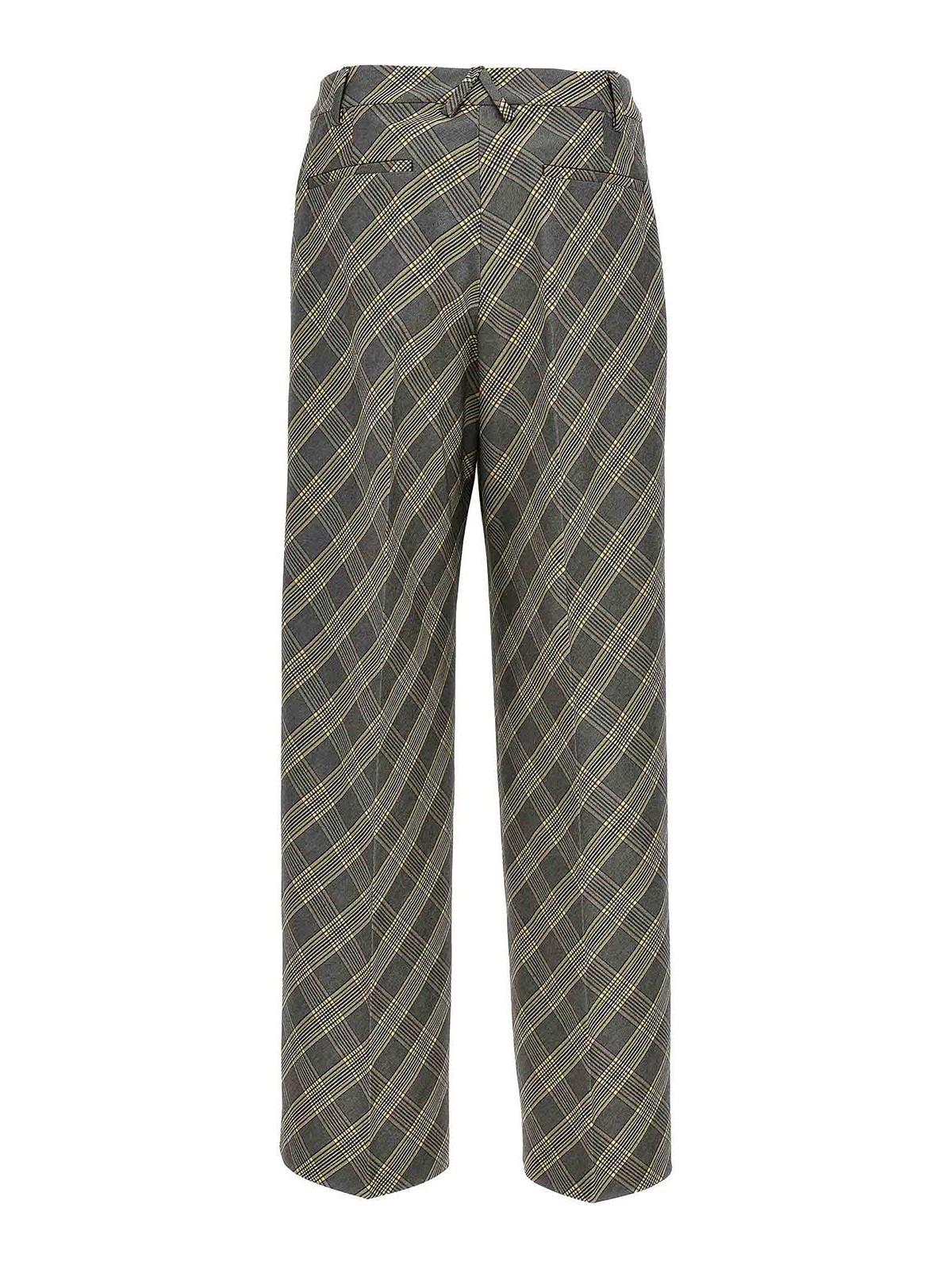 Check Print Trousers Pockets