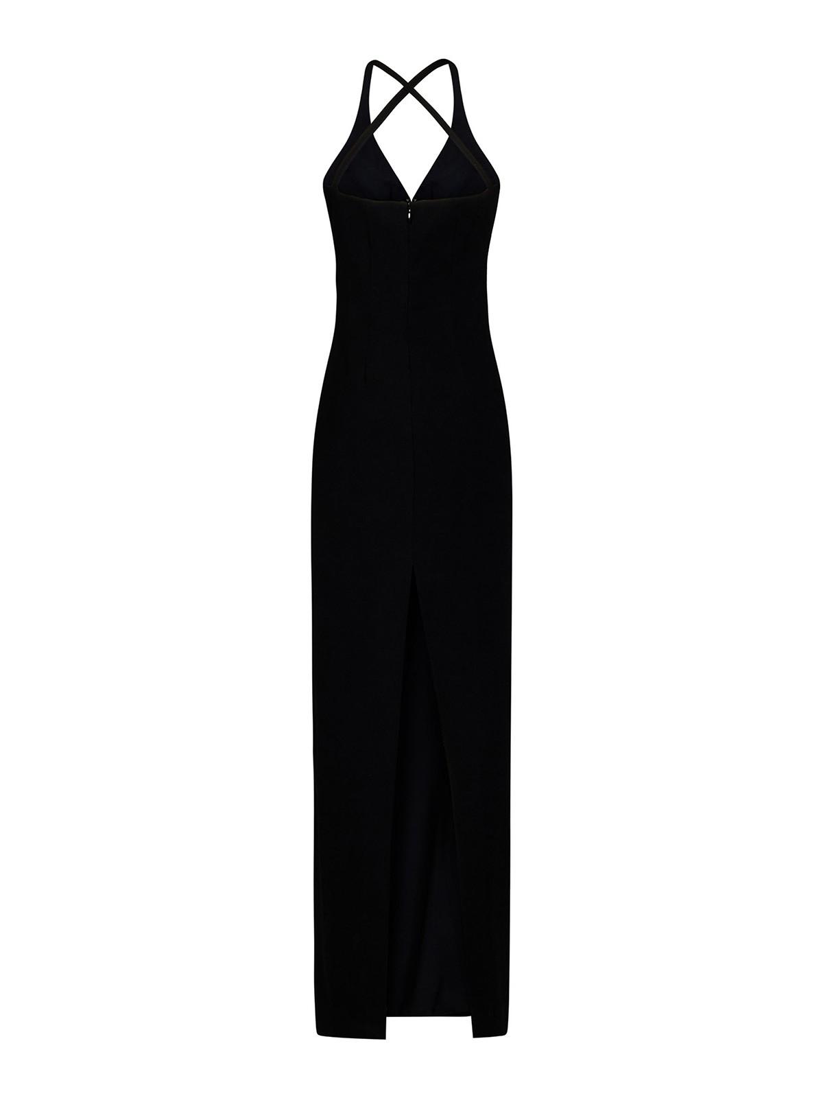 Long black crepe dress