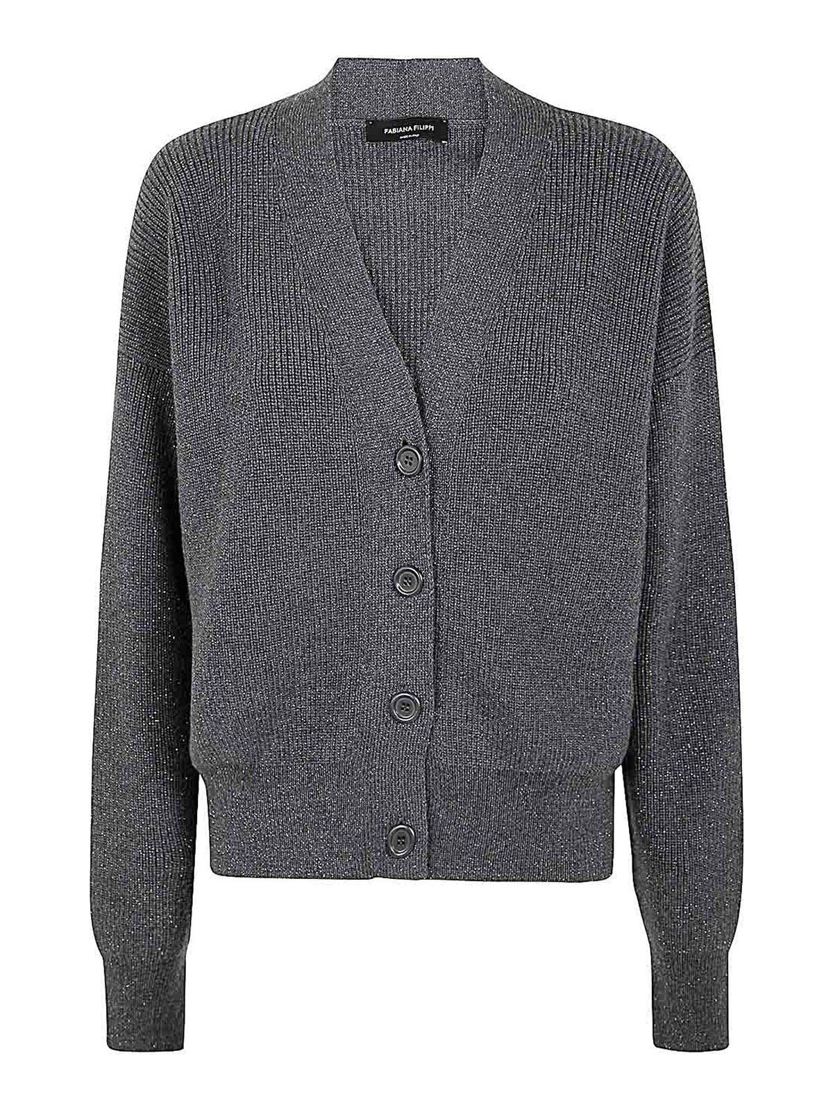 Lurex Long Sleeve Cardigan