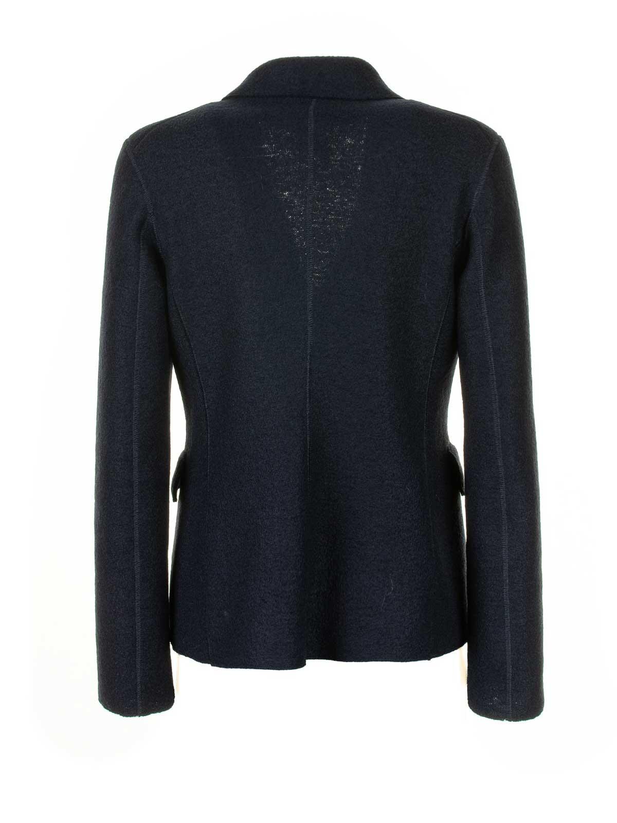 Navy Blue Single-Breasted Jacket for Women