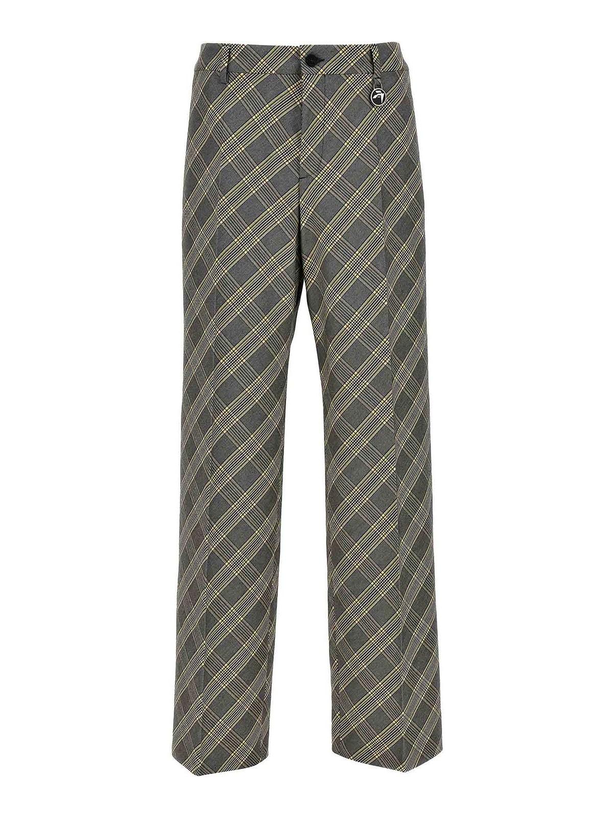 Check Print Trousers Pockets