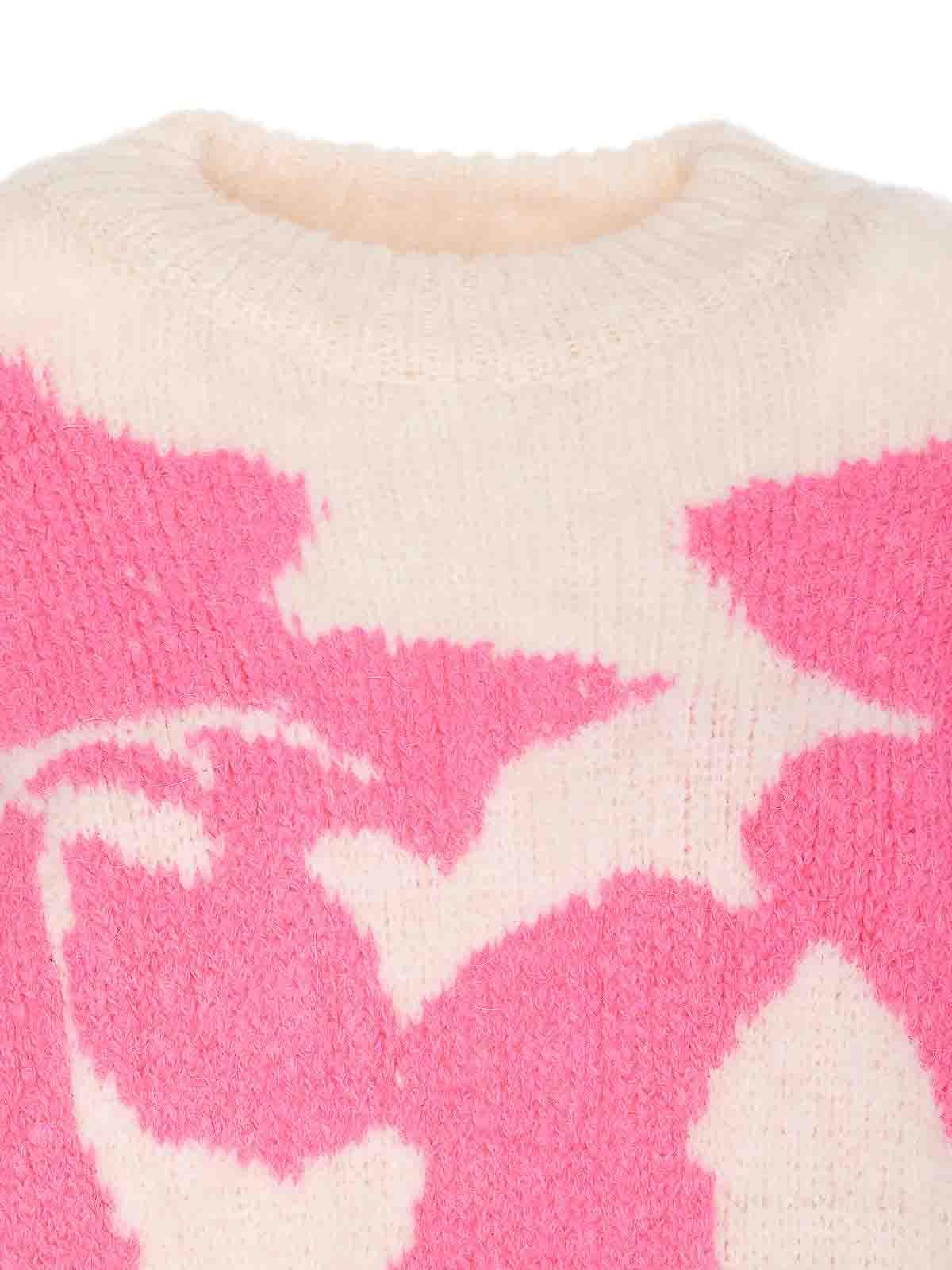 White And Fuchsia Garcon Sweater