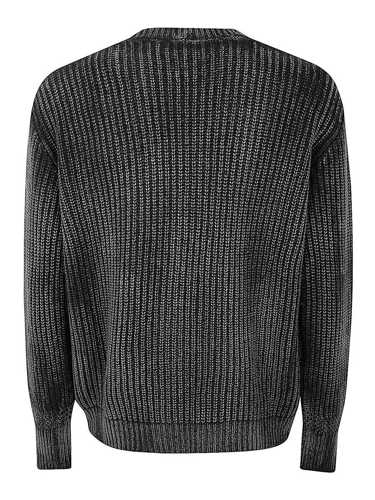 Tonal Effect Ribbed Round Neck