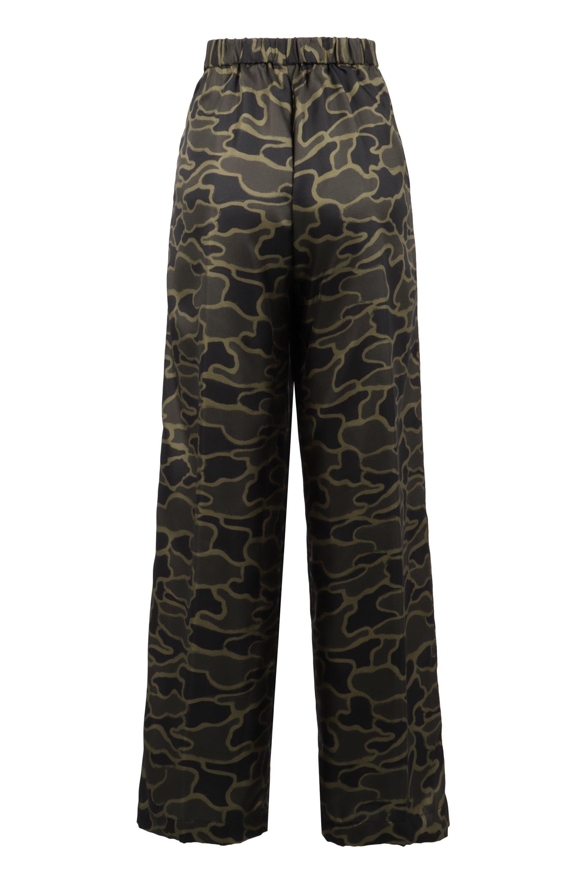 Aspesi Camouflage Printed Elastic-Waistband Trousers