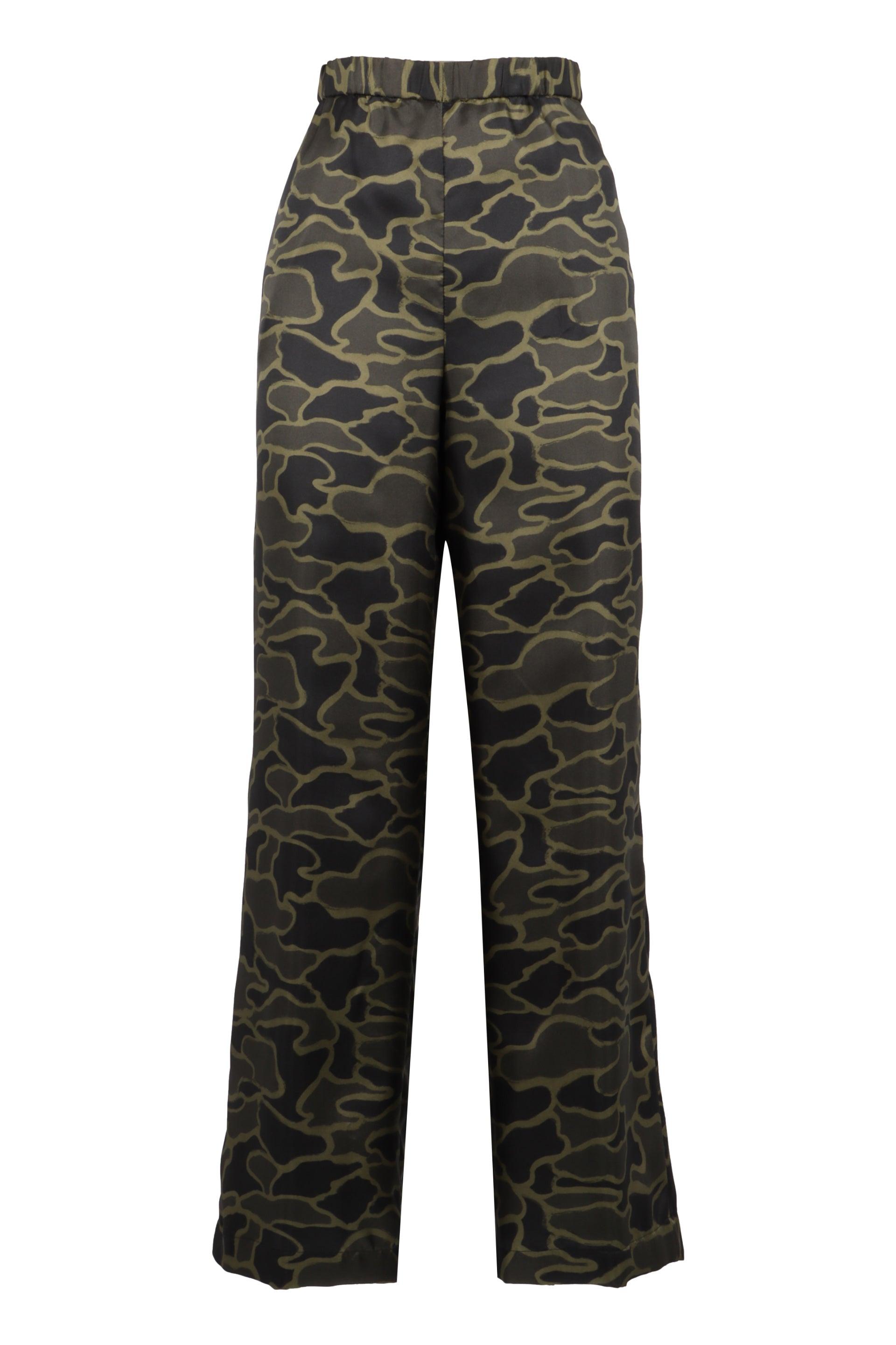 Aspesi Camouflage Printed Elastic-Waistband Trousers