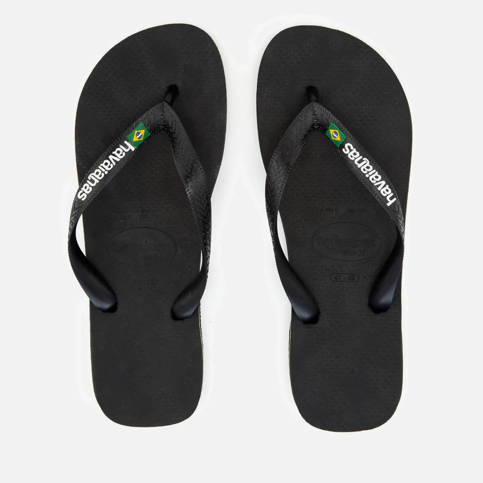 Havaianas Men's Brasil Logo Flip Flops - Black - UK 6/7