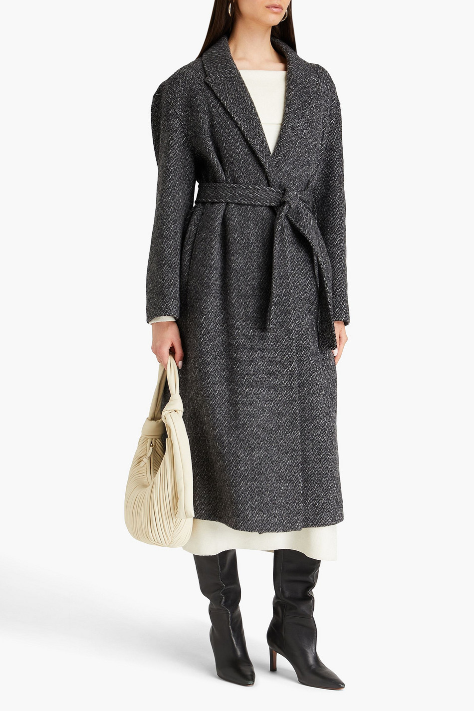 Belted wool coat