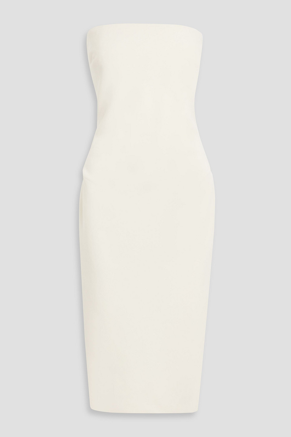 Strapless grain de poudre wool-blend dress