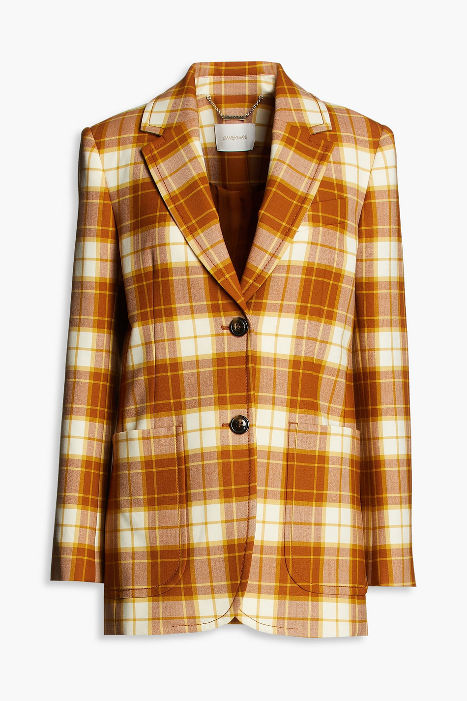 Checked woven blazer