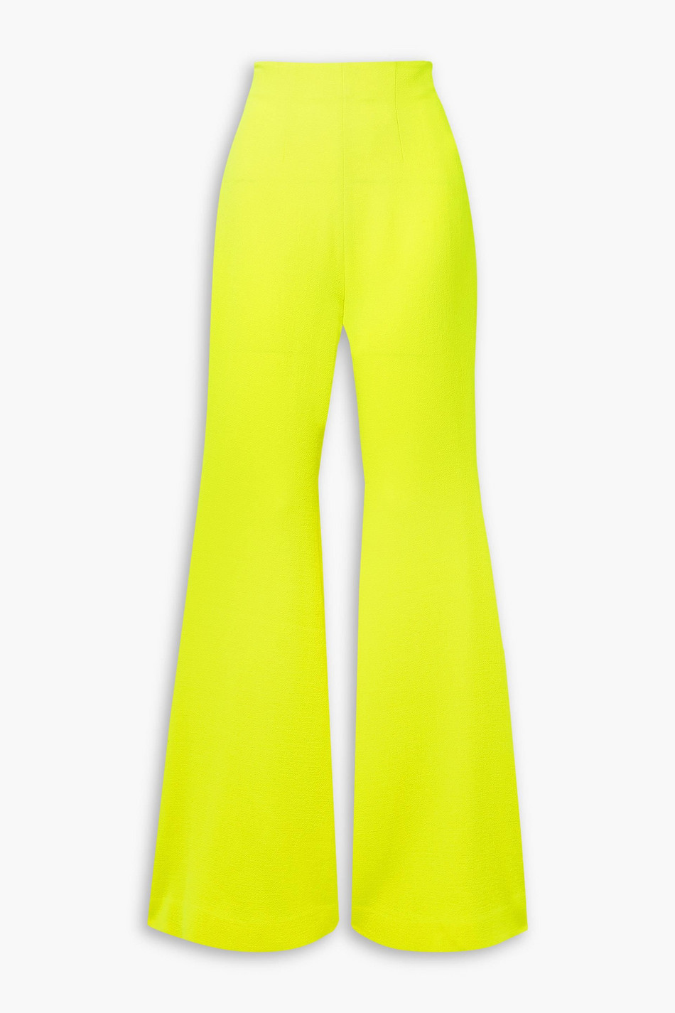 Neon wool-crepe flared pants