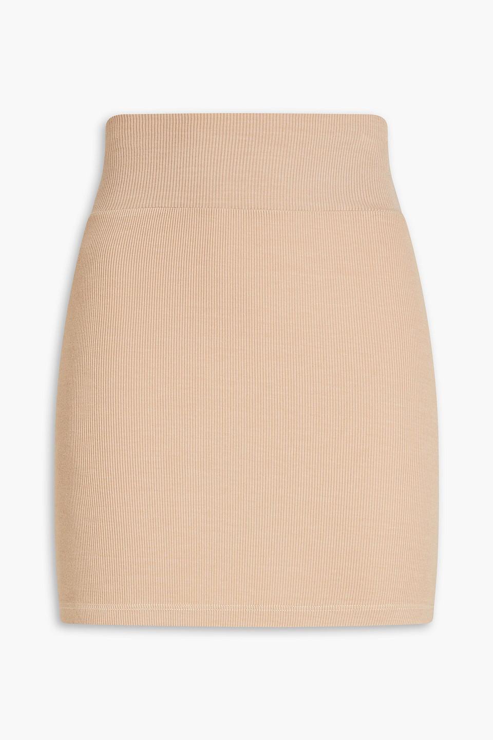 Ribbed jersey mini skirt