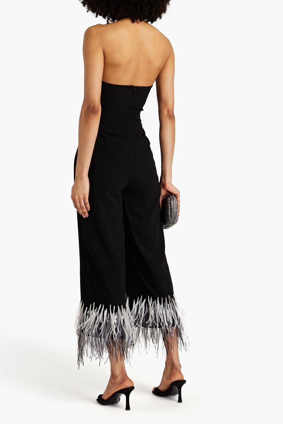 Kaitlyn embellished crepe halterneck jumpsuit