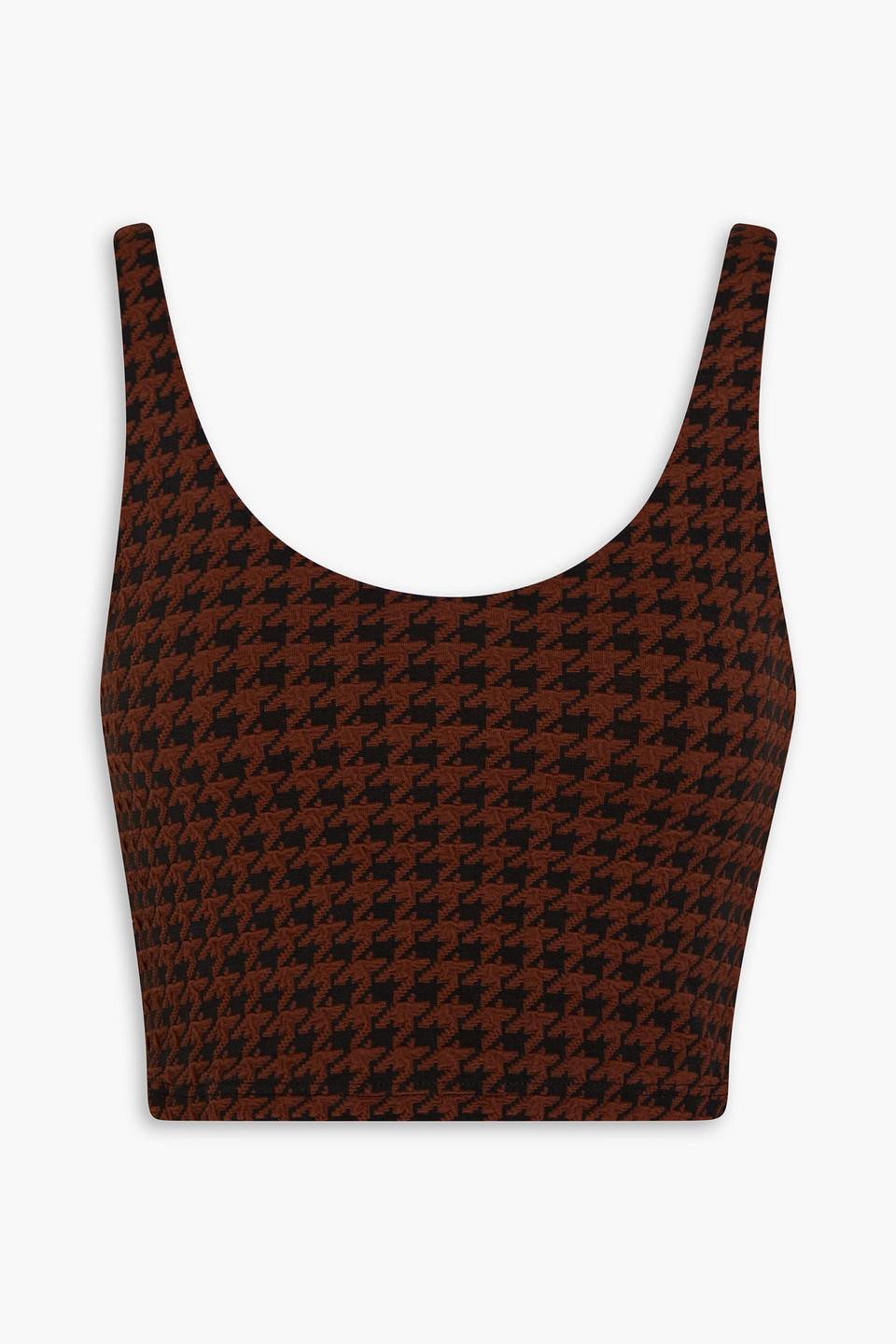 Tess cropped houndstooth jersey tank