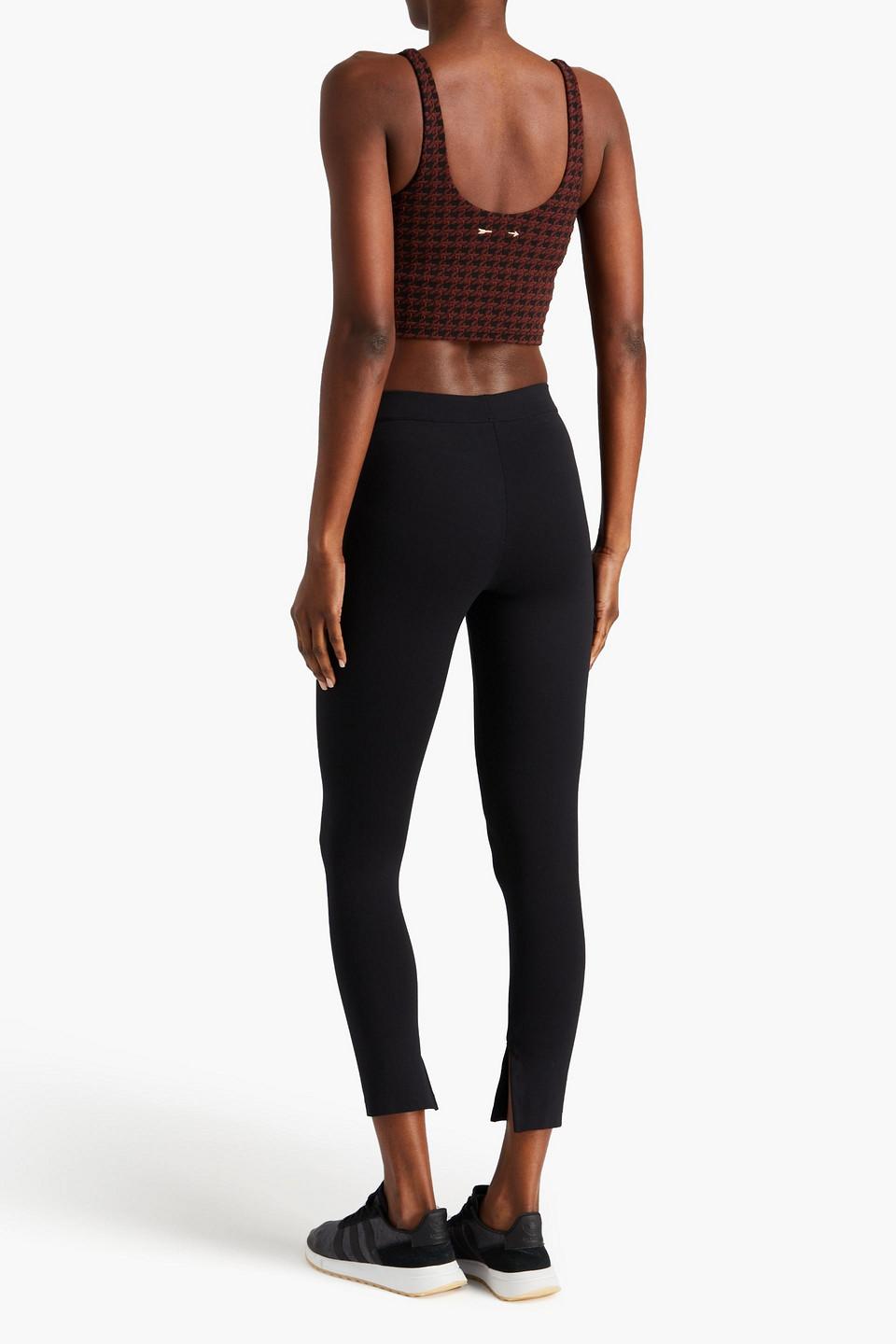 Tess cropped houndstooth jersey tank