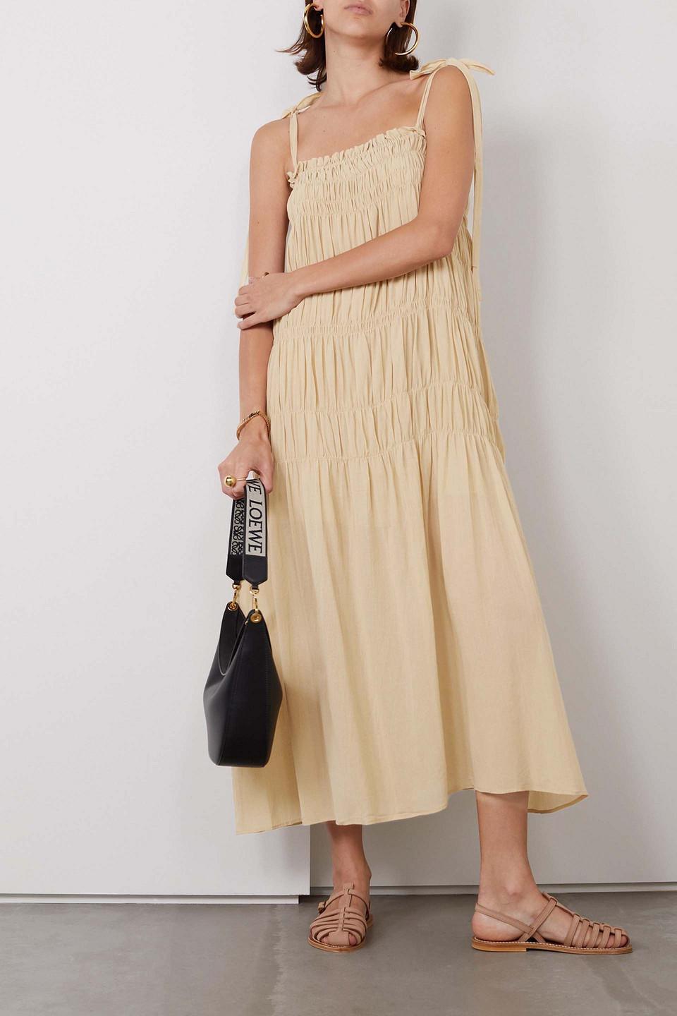 Vyra tiered cotton-voile midi dress