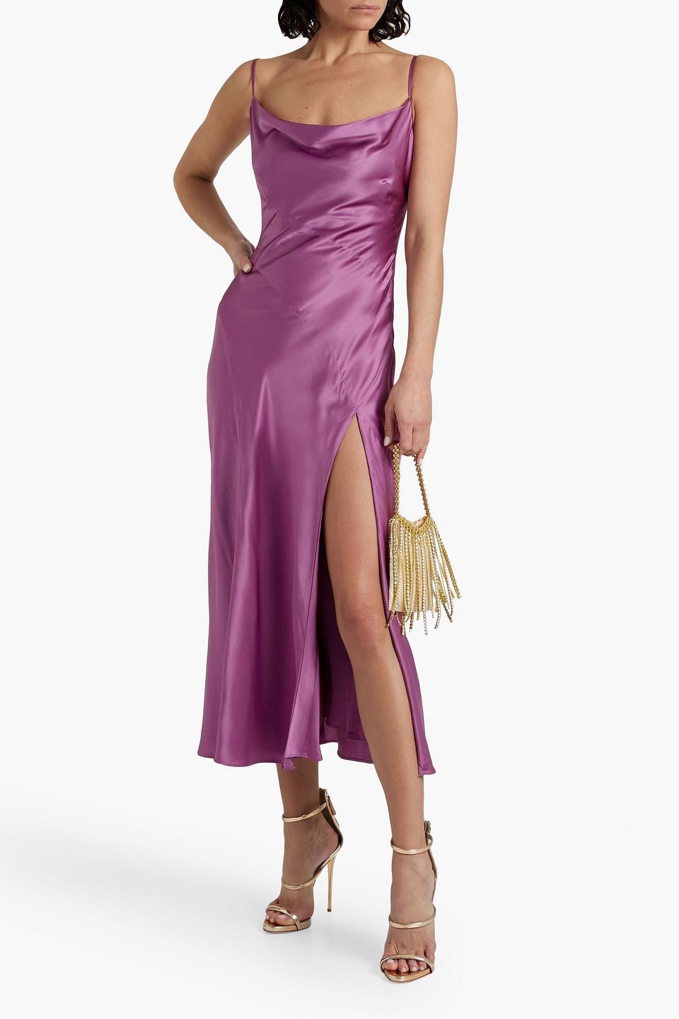 Lennon draped silk-satin midi dress